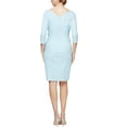 thumbnail image 2 of Alex Evenings Slimming Short Sheath Cocktail Dress, 3/4 Sleeve, Slimming, Crepe, Women's, 2 of 2