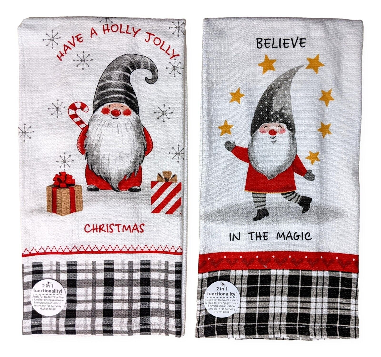 Edwiinsa Kitchen Dish Towels and Dishcloths Sets, Merry Christmas Cute  Gnomes with Gift 18 X 28 Inches Absorbent Hand Towels Dish Rags with  Hanging