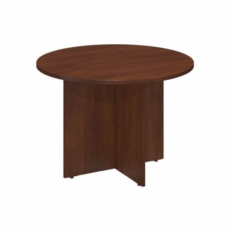 Bush Conference Tables Hansen Cherry 42W Round Conference Table Wood Base 99TB42RHC Walmart