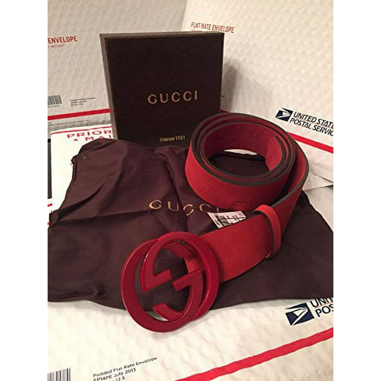 Red Suede Gucci Mens Belt 115cm Waist 40 42