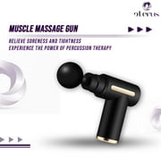 Muscle Massage Gun. Deep Tissue Percussion Massager. Wireless, Touchscreen, Portable. 4 Interchangeable Heads.