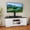 White and Brown, variant on Uforic TV Stand with Mount for 70 inch TVs, Farmhouse Height Adjustable TV Mount, Walnut