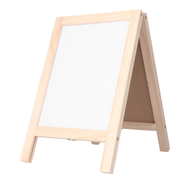 Caballete de Pizarra Magnética, Alta Precisión Pulida de 19x30 cm de Madera de Madera aplicabilidad Estructura de madera de Doble Cara Café de oficina
