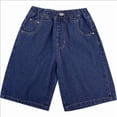thumbnail image 3 of UACY Baggy Denim Jorts for Boys Y2K, Loose Fit Jean Shorts with Elastic Waist Retro Pull On for Casual Hip Hop Wear (Dark Blue, 9-10 Years), 3 of 4