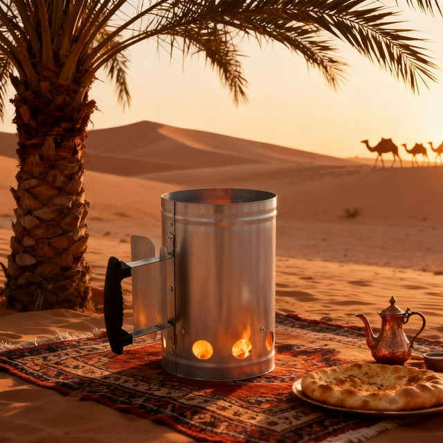 Chimenea de Encendido Compacta con Mango Cómodo, Resistente Y Práctica. Utensilios Multiusos para Barbacoa, Ideales para Acampar Y Hacer Barbacoas en