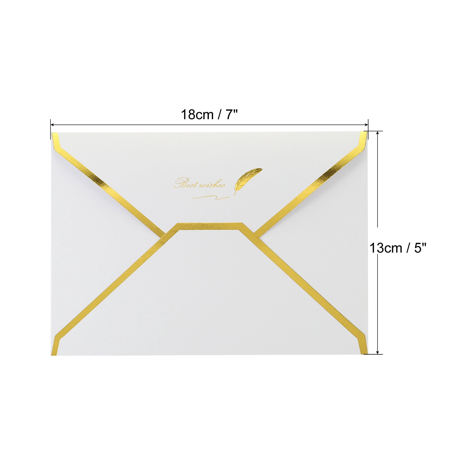 Unique Bargains V Flap Luxury Style Envelopes for Wedding Birthday White