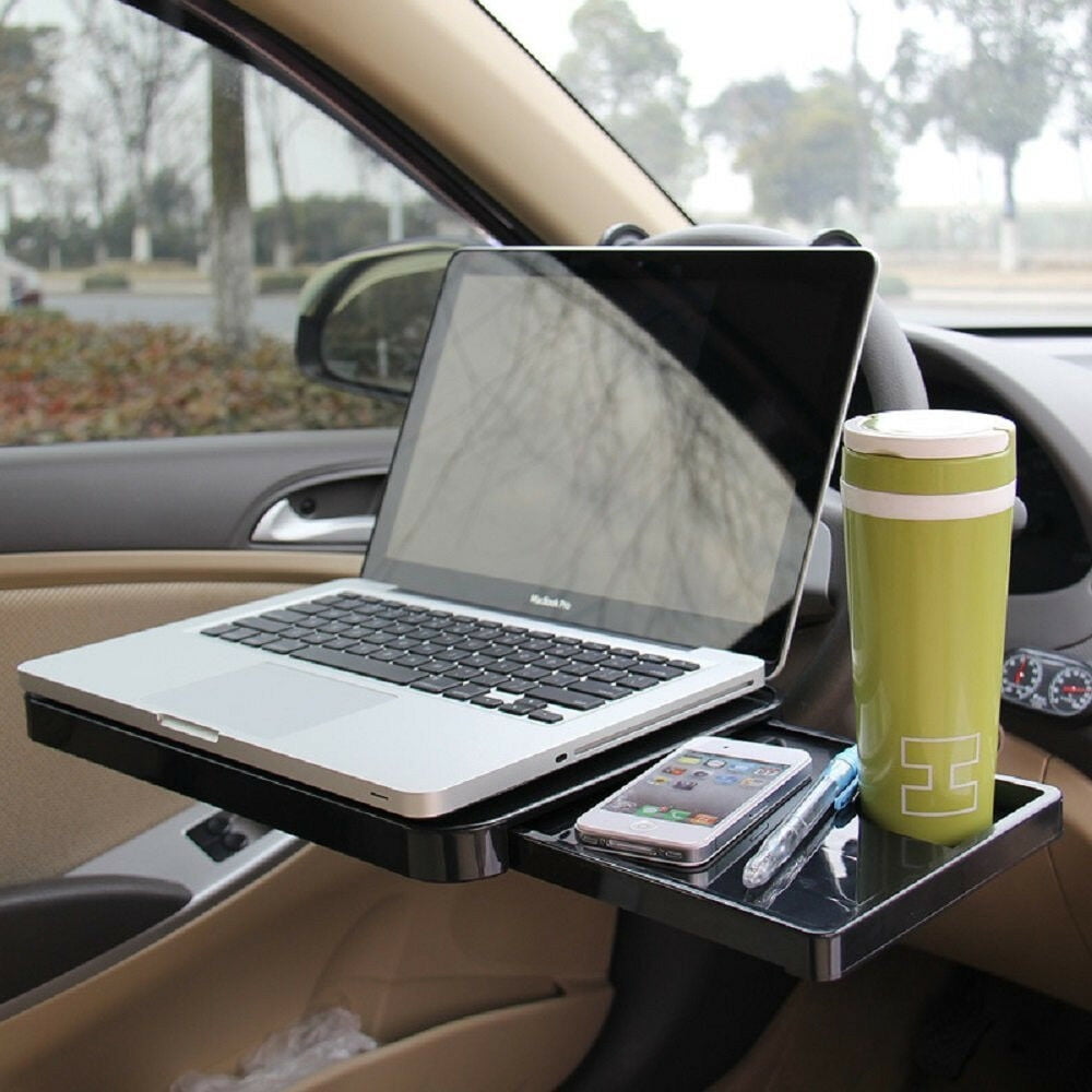 Zyutaosan Multifunctional Foldable Car Steering Wheel Back Seat Tray Table Desk Mount With Drawer For Tablet Pc Laptops Books Mobile Phones Dinner Food Drink Universal