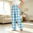 thumbnail image 5 of UKHCCC Boys Girls Plaid Lounge Pants, Relaxed Straight Leg Pull-On Kids Pants with Elastic Waist and Pockets, Ages 4-16 Casual Homewear, 5 of 7