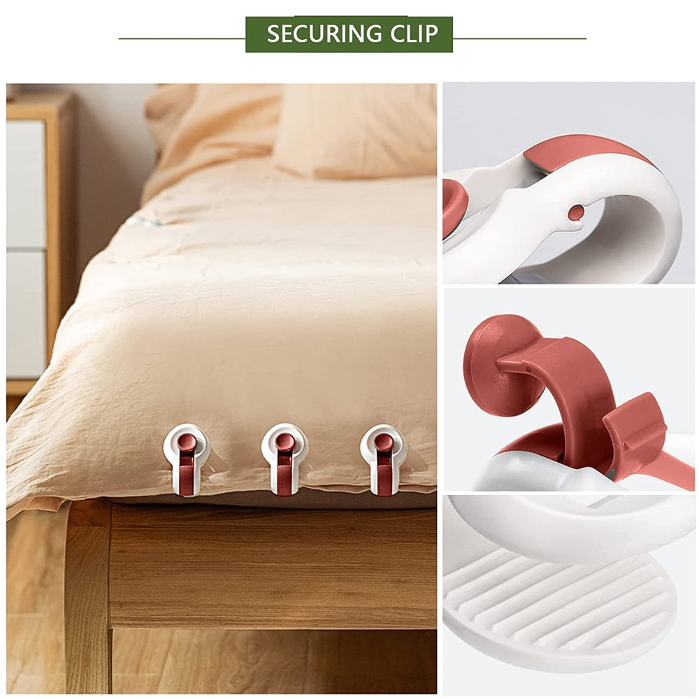 Red 6 Pcs Quilt Clips Safety Needle-free Comforter Fasteners Anti-slip  Household Duvet Cover Clips For Fixing Quilt Covers Sheets Socks Curtains