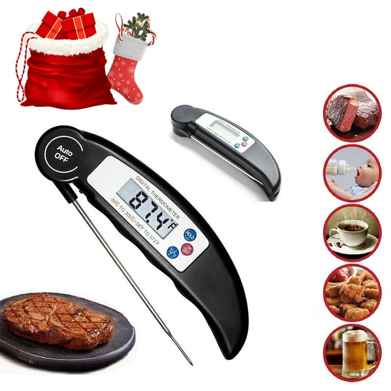 Saferell Instant Read Meat Thermometer for Cooking, Fast & Precise Digital  Food Thermometer with Backlight, Magnet, Calibration, and Foldable Probe  for Deep Fry, BBQ, Grill, and Roast Turkey(Red) 