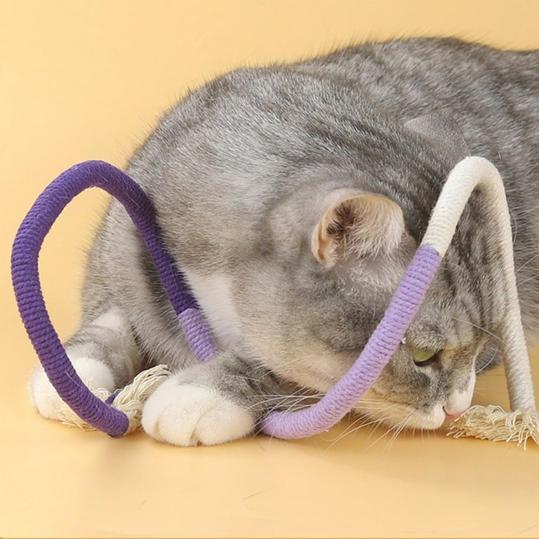27.55 inch Cat Chew Rope Toy with Catnip for Self-Entertainment Teeth  Cleaning and Dental Health for Kittens and Adult Cats (Purple) - Walmart.com