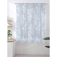 thumbnail image 2 of Sheer Curtains 63 Inch Length, Light Blue Botanical Semi Sheer Curtains Light Filtering Window Treatment, Pastoral Elegant Spring Floral Privacy Voile Drapes for Living Room Bedroom 52x63 Inch, 2 of 7