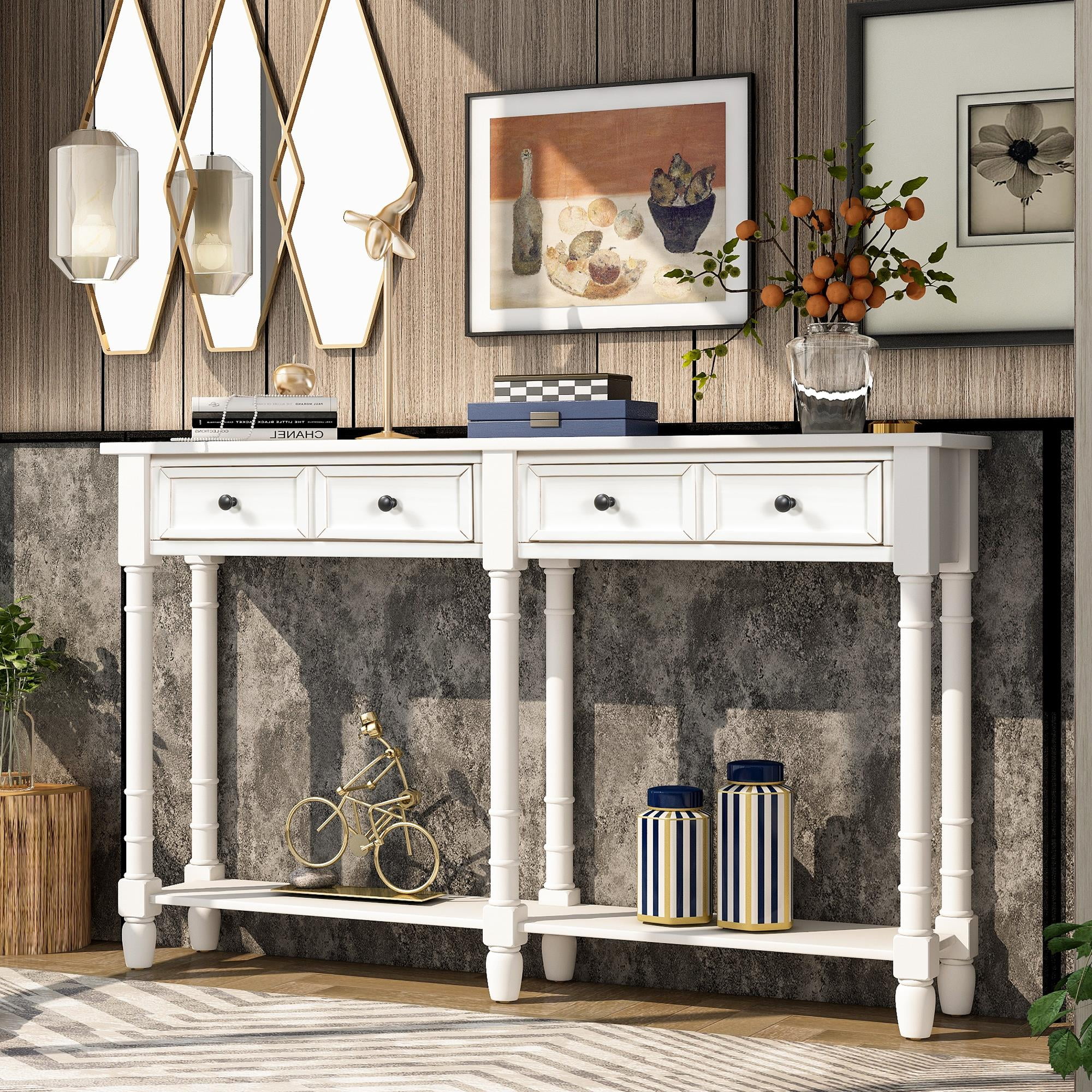 Zimtown Glam Wood Buffet Sideboard Console Sofa Table Side Desk