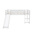 thumbnail image 4 of Canddidliike Twin Size Wood Loft Bed with Slide & Ladder - White, 4 of 8