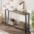 thumbnail image 3 of IdeaHouse Industrial Console Table, 43" 2 Tier Entryway Table, Narrow Sofa Table with Storage, Console Table for Entryway, Living Room, Hallway, Foyer-Grey, 3 of 8