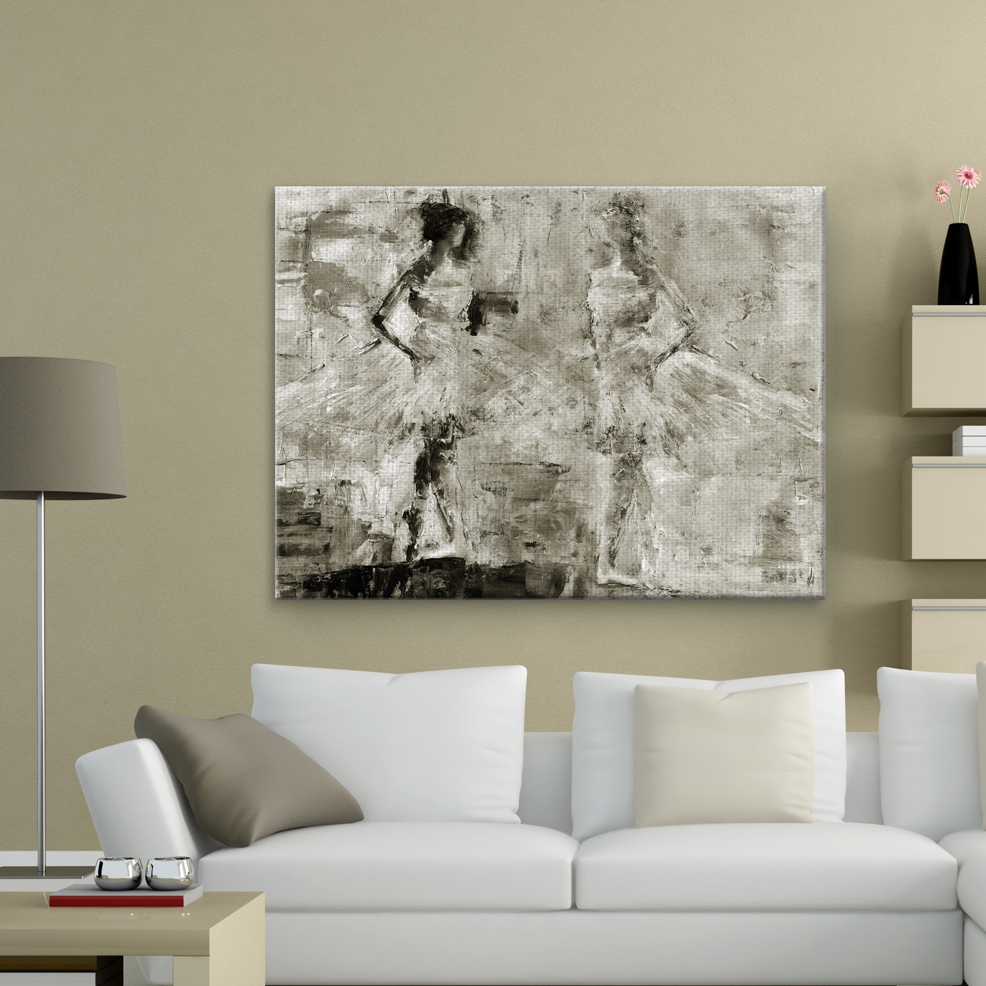 Masterpiece Art Gallery Silver Pair Ballerina By Cliff Warner Canvas Art Print 30" x 40"