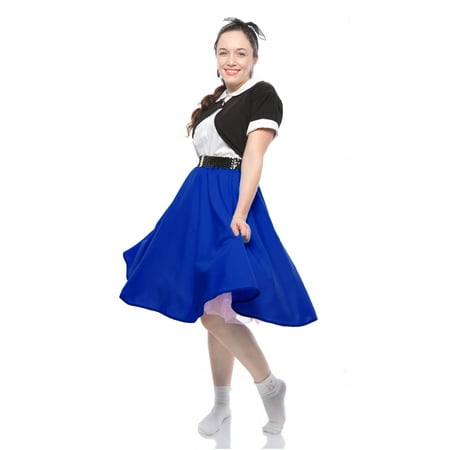 Full Circle Skirt - 50s Style Twirl Skirt - Elastic Waist - Royal Blue