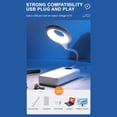 thumbnail image 3 of USB Voice Control LED Reading Light - Flexible Gooseneck Bedside Light, Soft Glow Smart Voice Lamp for Bedroom Office Study, USB Powered Dimmable Eye-Care Night Light for Working, 11*3in, White, 3 of 8