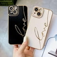 thumbnail image 5 of Compatible with iPhone 14 Case Cute, Luxury Plating Love Letter Phone Case, Electroplated Heart Case for Women Girls Soft TPU Shockproof Camera Protective Back Cover - White, 5 of 9