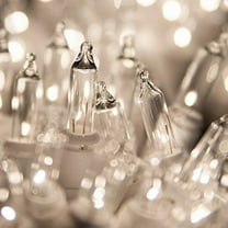 Kringle Traditions White Wire Christmas Lights, Wedding Mini Lights, Home Party Lights - Canopy Outdoor Lights, White Wire Mini Lights (100 Lights, 50.5 Ft, Clear)