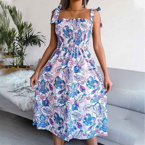 Vestido de tirantes con estampado de glúteos sin mangas, informal, ajustado, a la moda, para mujer Pompotops qyievc1031