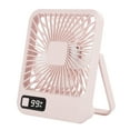 thumbnail image 2 of Ventilador, ventilador de techo, ventilador de escritorio, ventilador USB pequeño de escritorio plegable de carga para oficina con pantalla digital, pequeño, súper silencioso, soporte para colgar Cara, 2 of 5