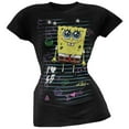thumbnail image 1 of Spongebob Square - Goofy Doodle Black Juniors T-Shirt, 1 of 1