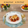 thumbnail image 4 of Teal Starfish Coastal Round 15 Inch Placemats Set of 6, Summer Beach Coral Nautical Ocean HeatResistant Non Slip Place Mats for Dining Table, Wipeable Braided Kitchen Table Mats for Housewarming, 4 of 9