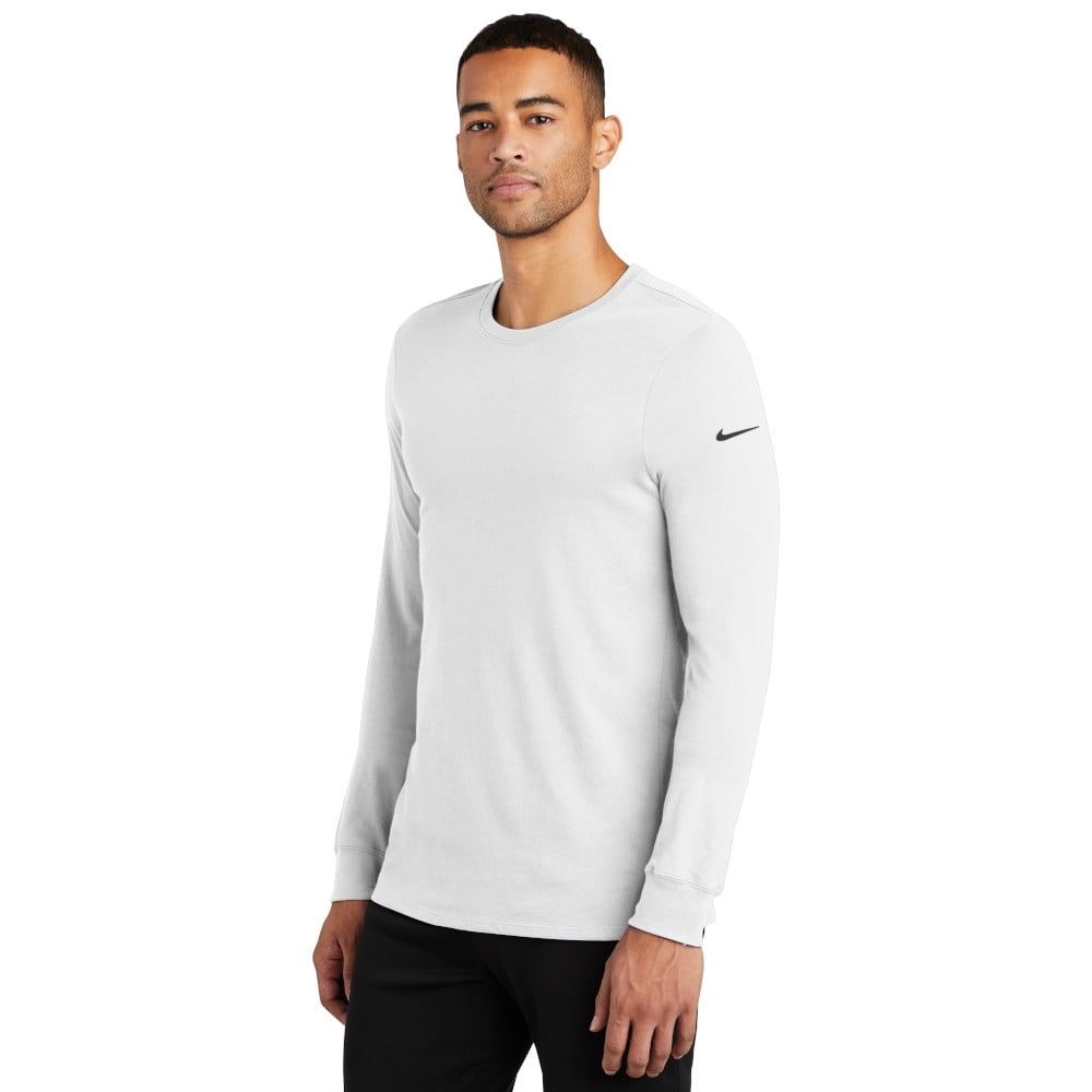 white dri fit long sleeve