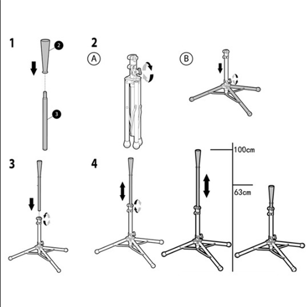 2X 25In-39.5in Baseball Softball Batting Tee for Hitting Height Adjustable Practice Training Travel Tee Ball Stand