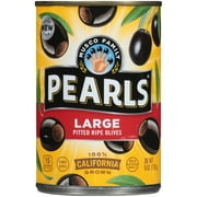 Pearls Olives, Large Black Ripe Olives 6 oz Can. Allergens Not Contained. Gluten Free.