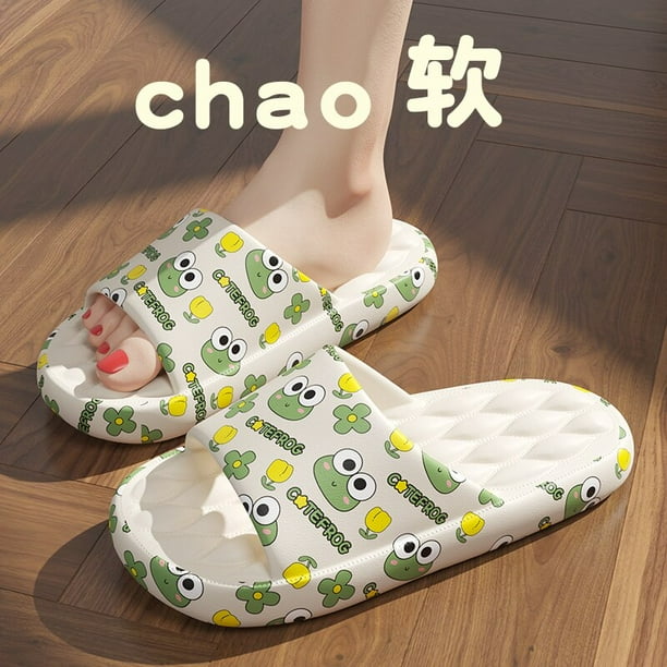 Zapatillas de Graffiti para mujer, zapatos de dibujos animados EVA para exteriores, toboganes de suela gruesa suave, antideslizantes para piscina, Zapatillas de casa para interiores, Verano