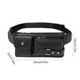 thumbnail image 3 of Wuztai Men's Crossbody Waist Bag 24x13x3cm, Multi-Pocket PU Leather Chest Bag for Travel Commuting, Mobile Phone Waist Pack, 3 of 6