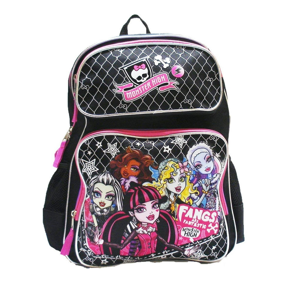 Book Bag Monster High Backpack 16" Large School Backpack Book Bag