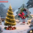thumbnail image 4 of Metal Hanging Christmas Tree-Shaped Wind Decorations - Festive Garden Spinners with Bow Design for Yard Decor, 4 of 7