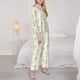 thumbnail image 3 of Balery White And Gold Geometry Conjunto de Pijama con Estampado para Mujer, Conjunto de Dos Piezas con Manga Larga, Ropa de Dormir Suave con Bolsillos, Pijamas Cómodos-Medium, 3 of 7