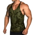 thumbnail image 4 of Men Fashion Color Block Print Bodybuilding Sport Vest Fitness Undershirt, 4 of 6