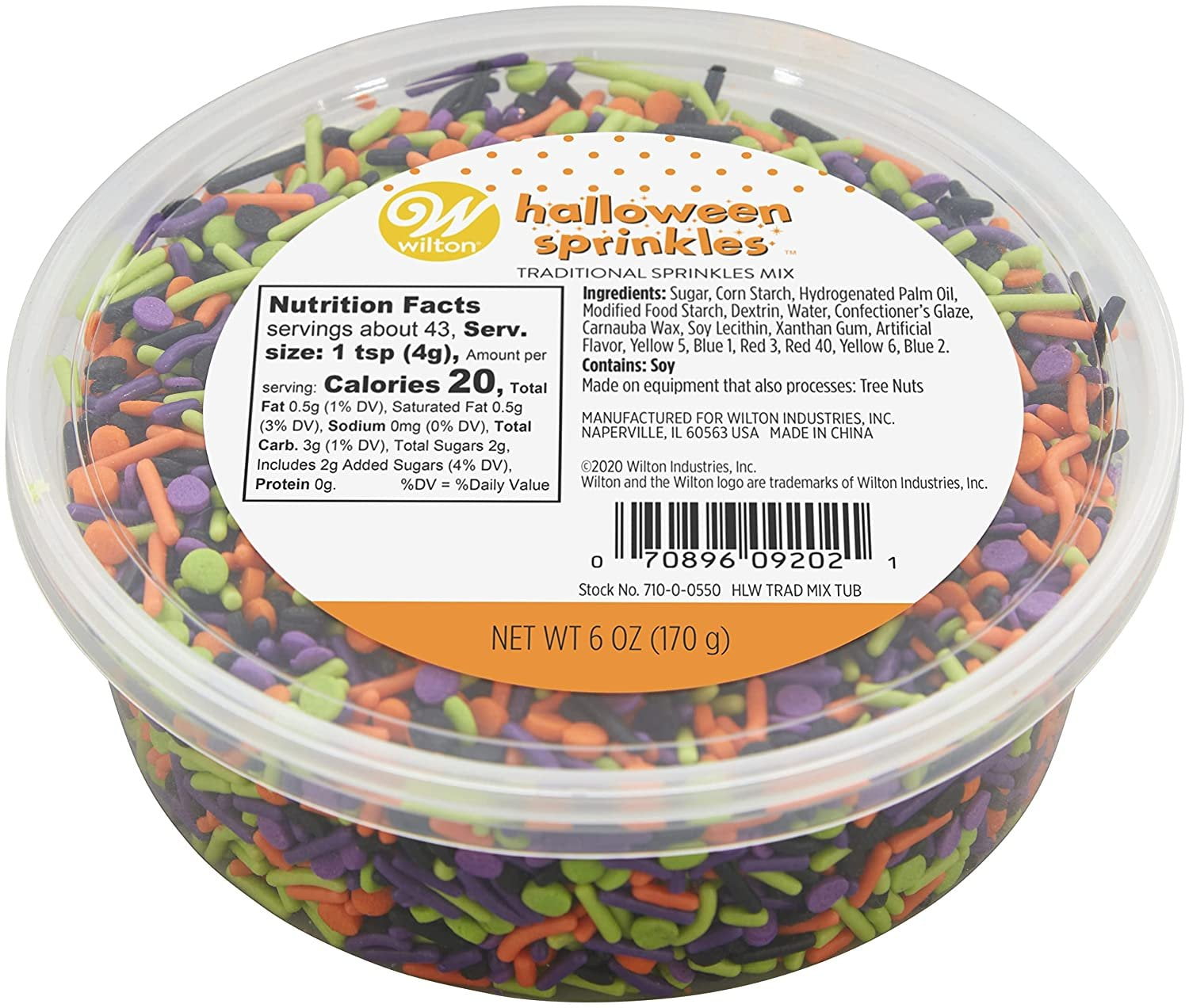 Wilton Shaped Sprinkles Short Tub 6oz-Traditional Halloween