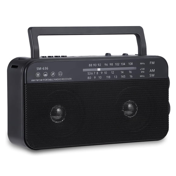 Radio SEMIER AM FM portátil de onda corta con altavoz Bluetooth
