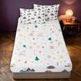 thumbnail image 4 of Manfei Rustic Winter Cabin Zipper Full Size Comforter Sets with Fitted Sheet and 2 Pillowcases,Traditional Christmas Tree Zipper Bedding Set,White Gray,Christmas Reversible,4pcs, 4 of 8