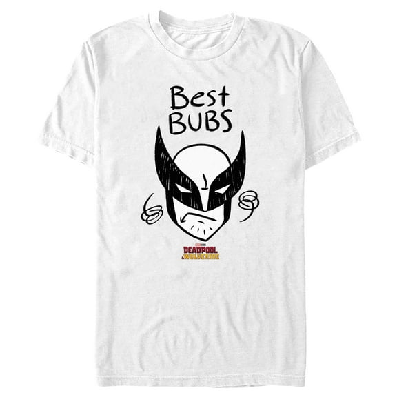 Men's Marvel: Deadpool & Wolverine Best Bubs Sketch Portrait Graphic T-Shirt