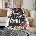 thumbnail image 3 of Floral Elements Home Sweet Home Flannel Fleece Bed Blanket Throw Blanket, 3 of 7