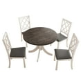 thumbnail image 4 of 5-Piece Dining Table Set with 1 Table and 4 Chairs Brown, 4 of 5