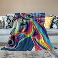 thumbnail image 2 of Autua Psychedelic Horse Throw Blanket Soft Plush Blankets for All Seasons 40x50in, 2 of 6