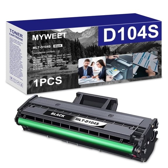 MLT-D104S Toner Cartridge 1 Pack Black Compatible for Samsung 104S MLT-D104S D104S for ML-1665 ML-1660 ML-1661 ML-1865w ML-1665 ML-1675 SCX-3200 SCX-3205 Printer High Yield