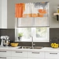 thumbnail image 5 of Burnt Orange Gray Valances for Windows, Decorative Rod Pocket Window Valance Curtains, Geometric Oil Painted Abstract Modern Short Curtain Drapes for Kitchen/Living Room, 2 Panels, 54" W x 18" L, 5 of 8