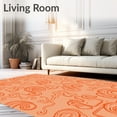 thumbnail image 2 of ODIKA 8'x10' Machine Washable Non-Slip Area Rug, Whimsical Letter Blocks with Pastel Polka Dot Accents and Curvy Fonts High Traffic Rug, Orange, 690479, 2 of 7