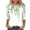 White, variant on Awdenio New Spring Fashion Tops for Women 2024, Ladies Fashion Three Quarter Sleeve Retro Round Neck Easter Printed Loose Tops Blouse White S