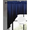 thumbnail image 2 of Navy Blue Black Ombre Swag Valances for Windows, Small Curtains Drapes, Modern Abstract Striped Gradient Kitchen Window Curtains Over Sink Window Treatment Valance for Bedroom/Bathroom 56"x36", 2 of 5