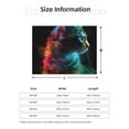 thumbnail image 5 of Yiaed Neon Spectrum Cat Portrait Print Blanket Throw Blanket Soft Cozy Flannel Blanket for Home Bed Sofa Couch Chair-80"x60", 5 of 6